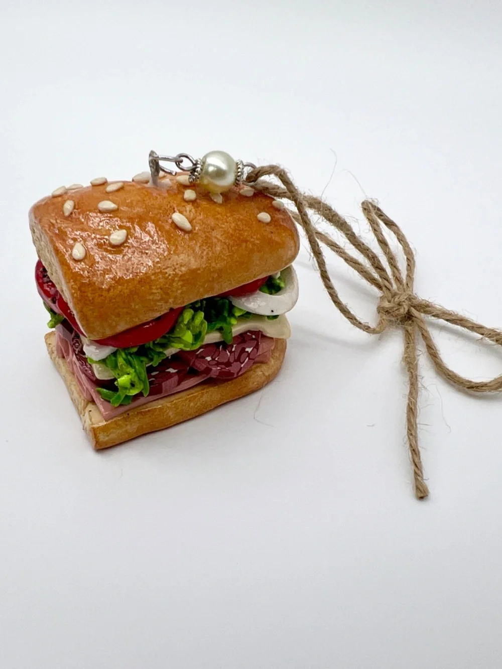Ham, Salami & Cheese Sandwich Ornament | Handmade Italian Deli Sub Ornament